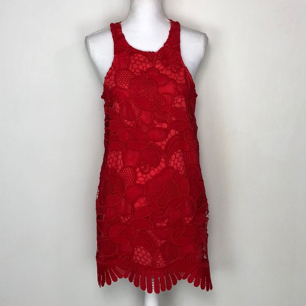 SOLD Lovers + Friends Caspian Shift Dress in Red - Picture 2 of 7